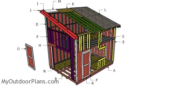 12×16 Lean to Shed with Loft Roof Plans