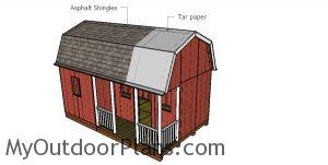 Fitting the roofing to the shed