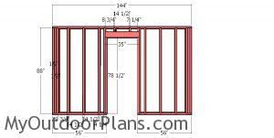 Front wall frame - 12x12 hip roof shed