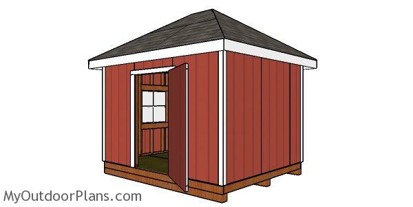 10x12 Shed with Hip Roof - Free DIY Plans MyOutdoorPlans 