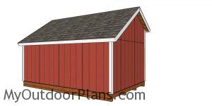 10x16 saltbox shed plans - back view
