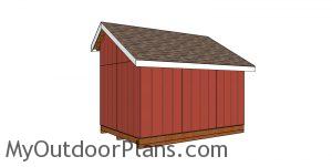 8x12 saltbox shed plans - back view