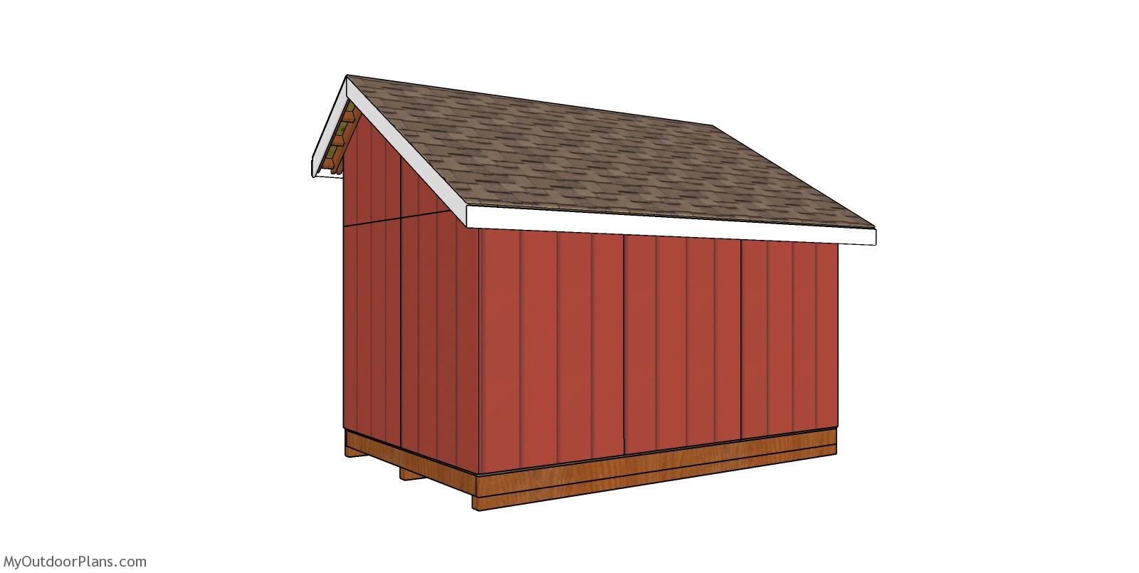 8×12 saltbox shed plans – back view | MyOutdoorPlans