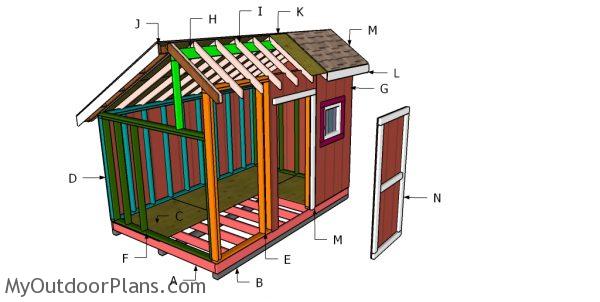 8x12 Saltbox Shed - Free DIY Plans | MyOutdoorPlans | Free Woodworking