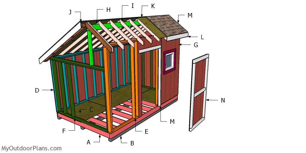 8×12 Saltbox Shed Roof Plans