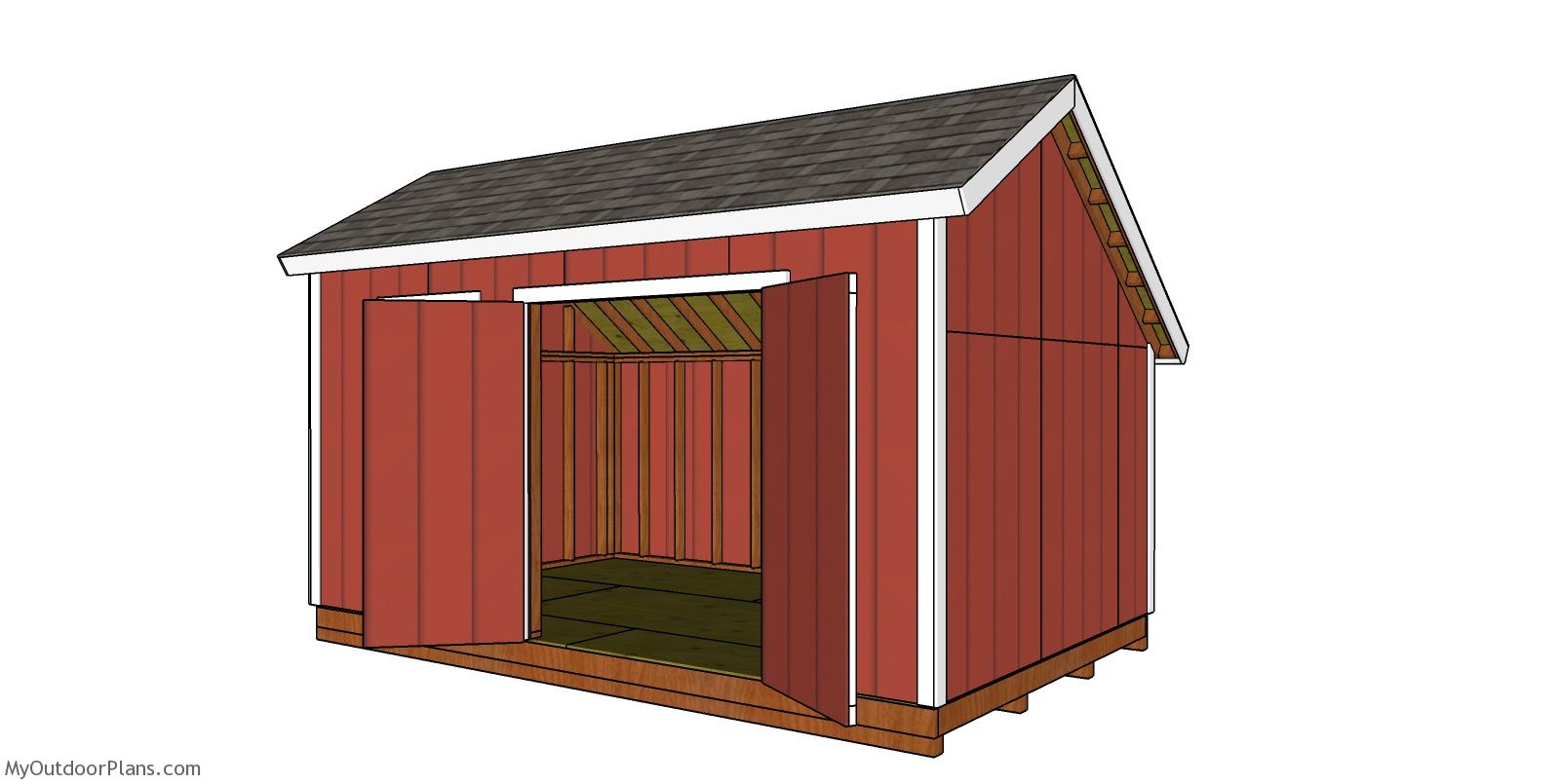 10×16 Saltbox Shed Roof Plans