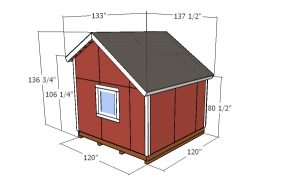 10x10 saltbox shed plans - overall dimensions