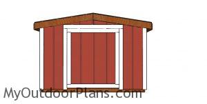 8x10 6 ft tall shed plans - front view