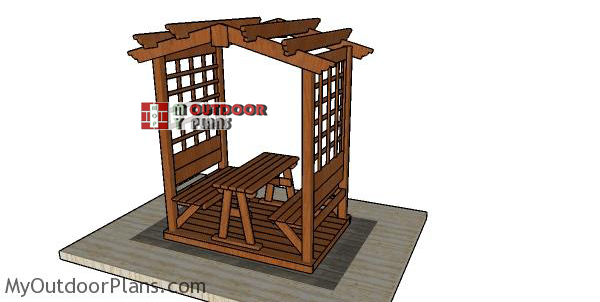 Arbor-with-picnic-table-plans