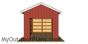 12x16 Pole Barn Plans - front view