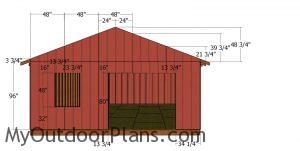 20x24 Shed - front wall