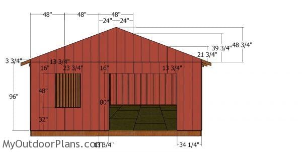 20x24 Shed - front wall