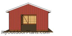20x30 pole barn plans - front view