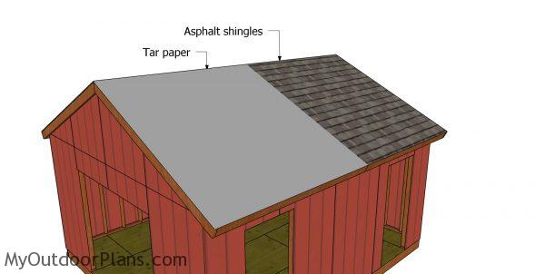 Fitting the roofing - gable shed