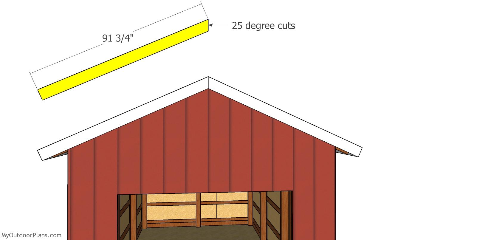 front and back roof trims – 12×24 pole barn