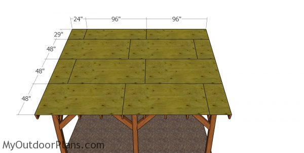 Roof sheets -12x16 lean to pavilion