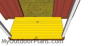 Shed porch decking boards