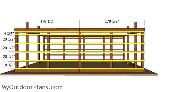 Side wall girt boards - large pole barn