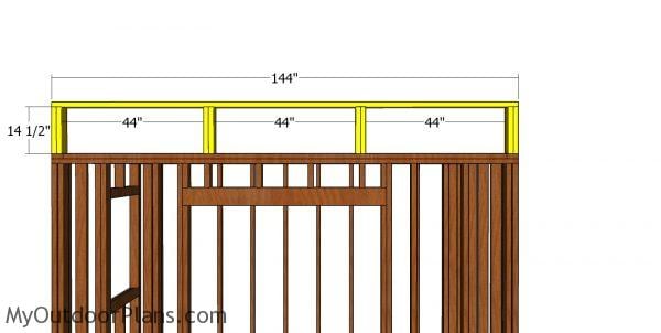 Top front wall frame - 8x12 lean to shed