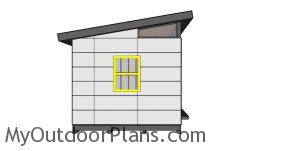 10x20 Lean to Shed Plans - side view
