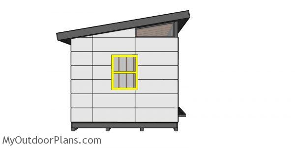 10x20 Lean to Shed Plans - side view