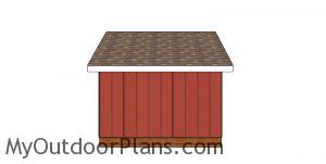8x10 saltbox shed plans - back view