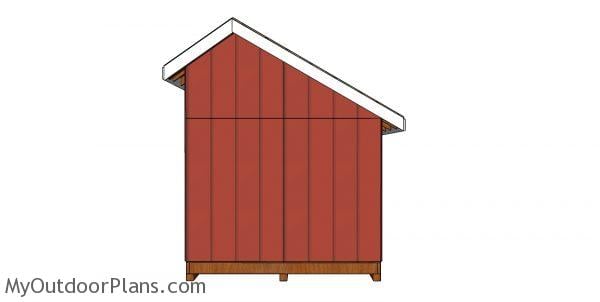 8x10 saltbox shed plans - side view