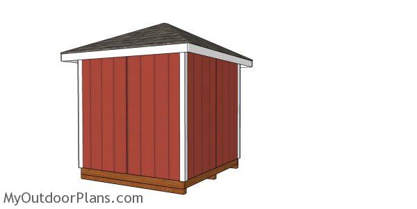 8x8 5 sided corner shed plans - back view