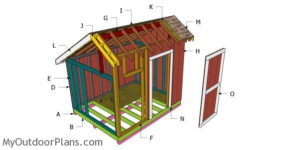 8×10saltbox小屋を建てる