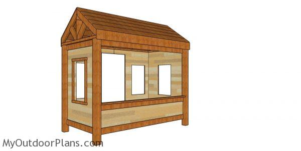 Cabin Bed Plans - Twin Size - Back view
