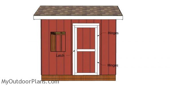 Fitting the door to the saltbox shed