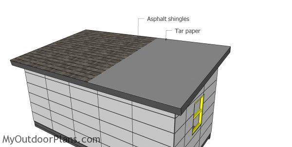 Fitting the roofing - 10x20 modern office shed