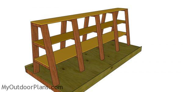Fitting the shelves - lumber cart