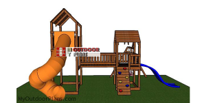 Playset-with-fort-and-slide-plans