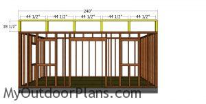Top front wall frame - 10x20 shed