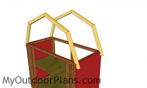 Fitting the trusses - barn shaped veg display box