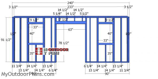 Front-wall-frame-for-10x20-modern-shed