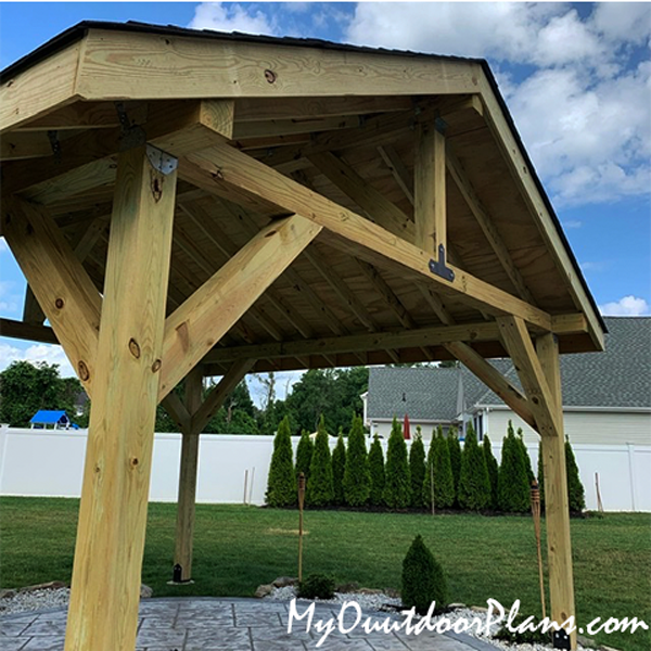 diy project - 14x14 gable pavilion myoutdoorplans free