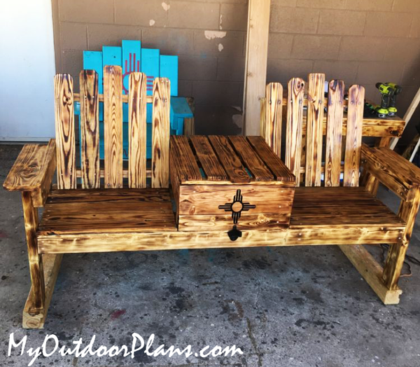DIY Double Chair Bench with Storage
