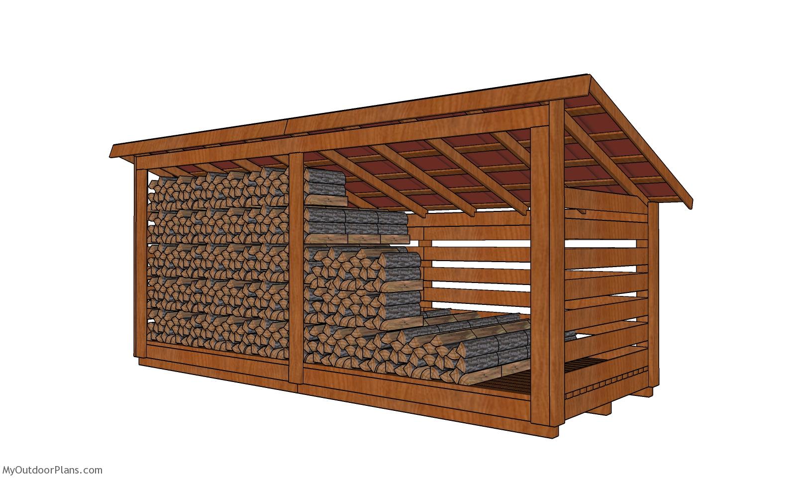 6×16 4 Cord Wood Storage Shed Plans