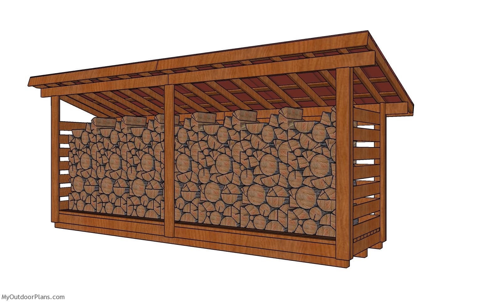 4×16 3 Cord Firewood Shed Plans