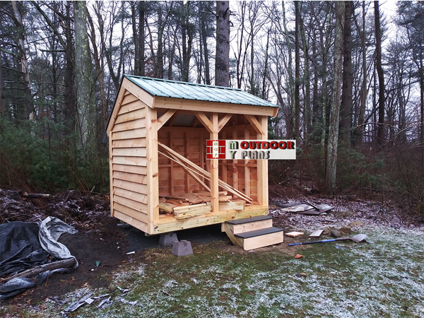 Saltbox firewood shed plans sale