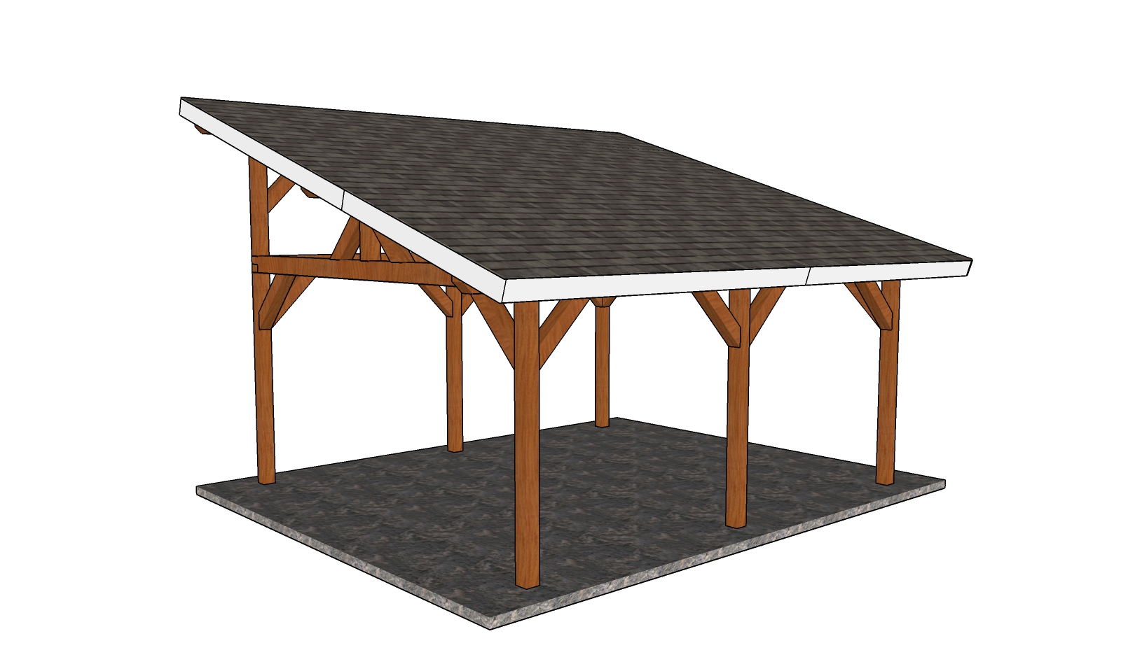 16×18 Lean to Pavilion Plans Free | MyOutdoorPlans | Free Woodworking