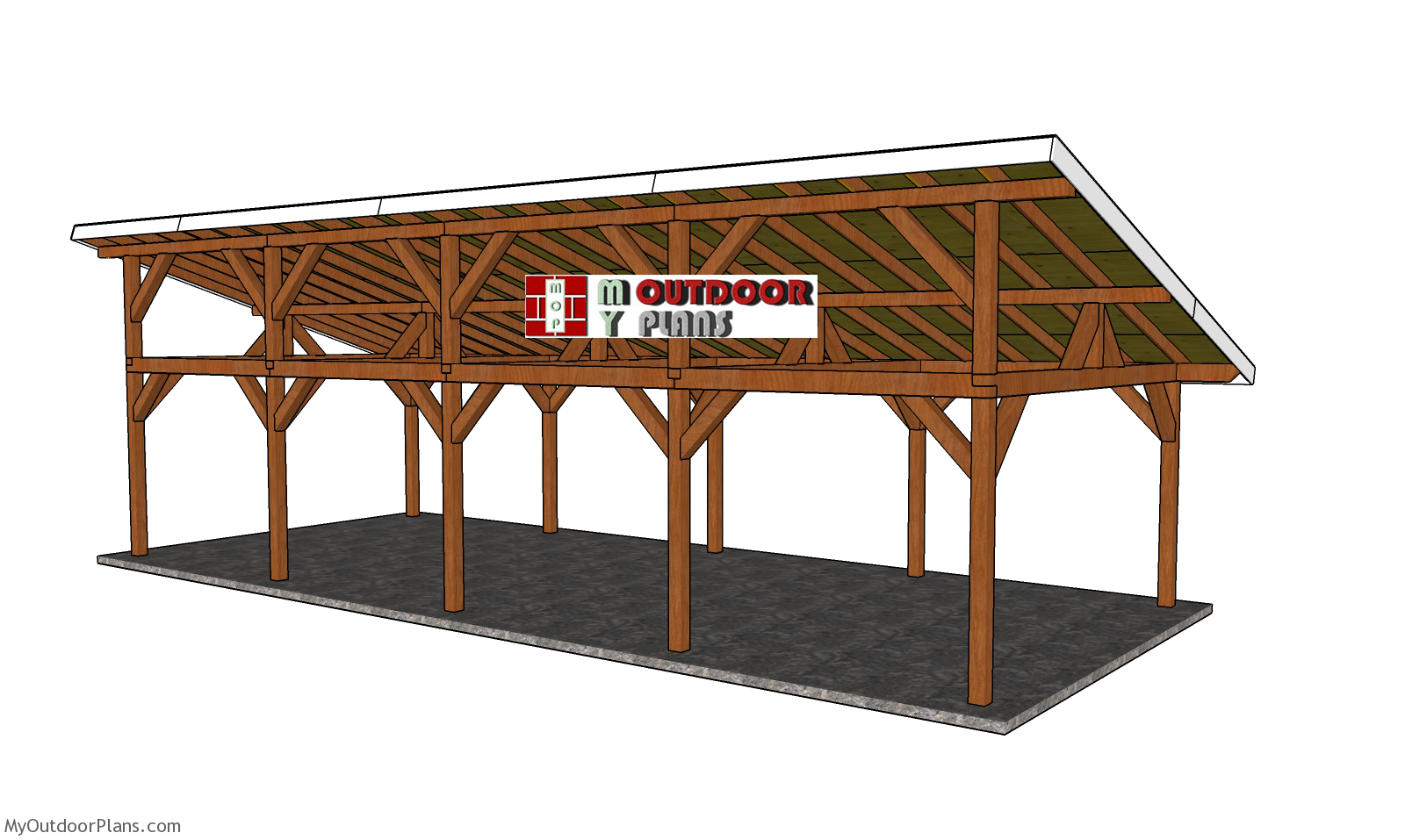 16×40 Lean to Pavilion Plans – Free DIY Tutorial