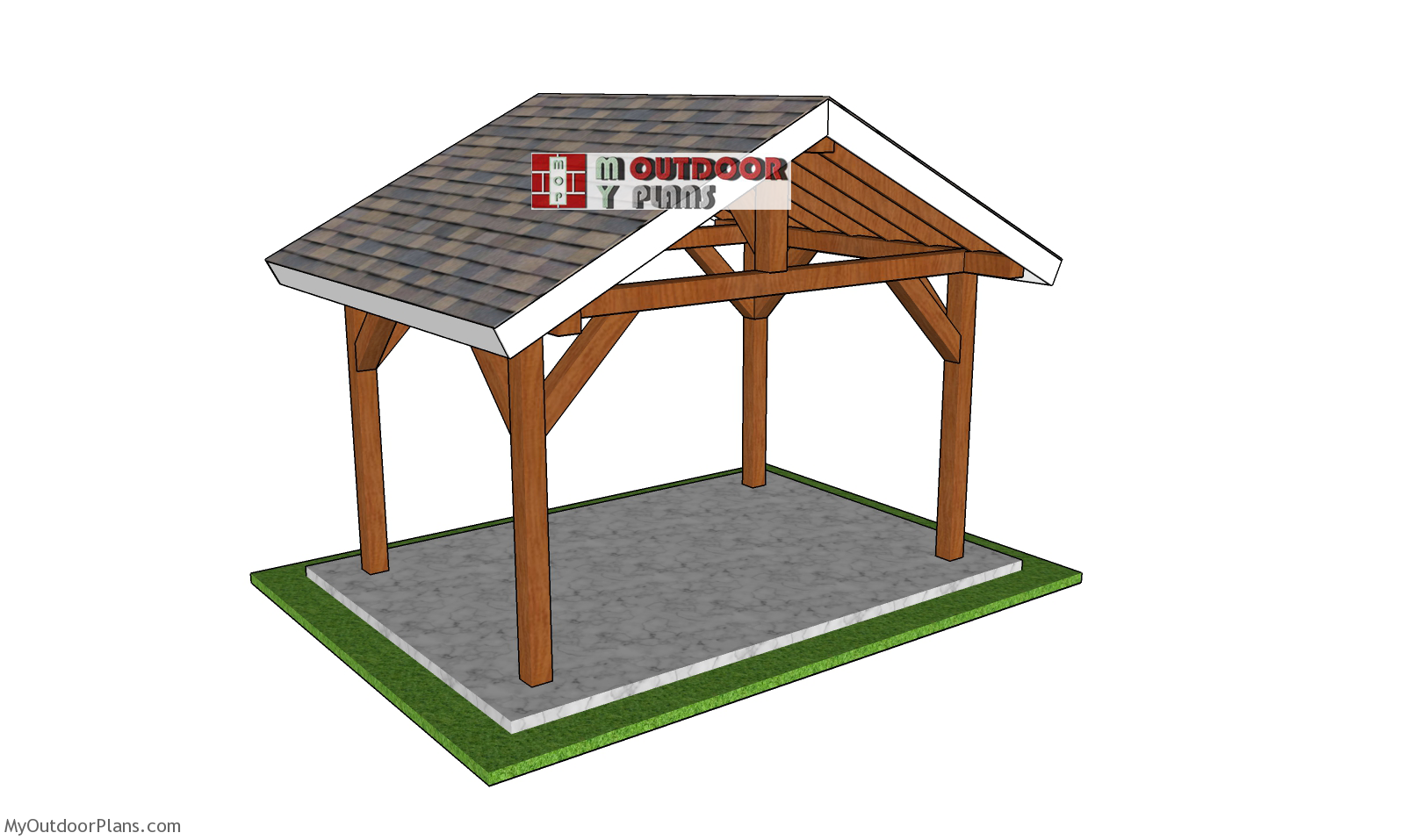 12×8 Outdoor Gable Pavilion – Free DIY Plans