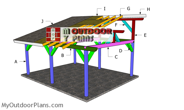 16×20 Lean to Pavilion Roof Plans