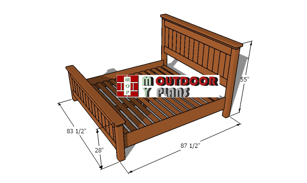 King Size Bed Frame Plans, Farmhouse King Bed Frame