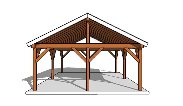 20x30 Pavilion Plans - front view
