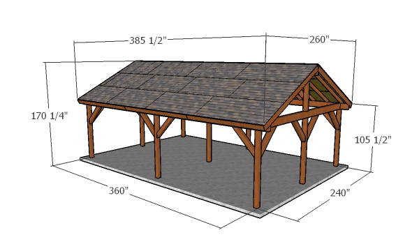 20x30 Pavilion Plans - overall dimensions