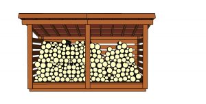 4x12 Firewood Shed Plans - front view